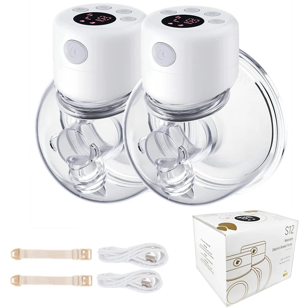 1PCS/2PCS Hands Free Breast Pump Wearable Electirc Portable with 2 Modes 9 Levels Portable Electric Pump 24mm Quiet & Leak-Proof