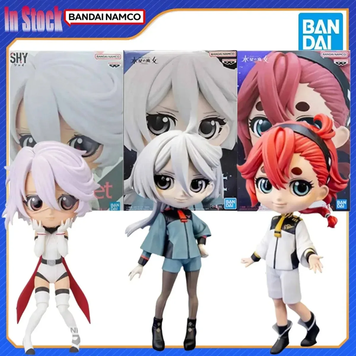 

In Stock Now BANPRESTO Q Posket 140mm Suletta Miorine Figure Set Gundam WFM Anime Model Toy for Display Collection Original Box