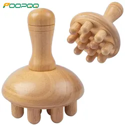 Masajeador en forma de seta, herramienta de masaje de terapia de madera Manual para moldear el cuerpo, Maderoterapia colombiana, masajeador de drenaje linfático