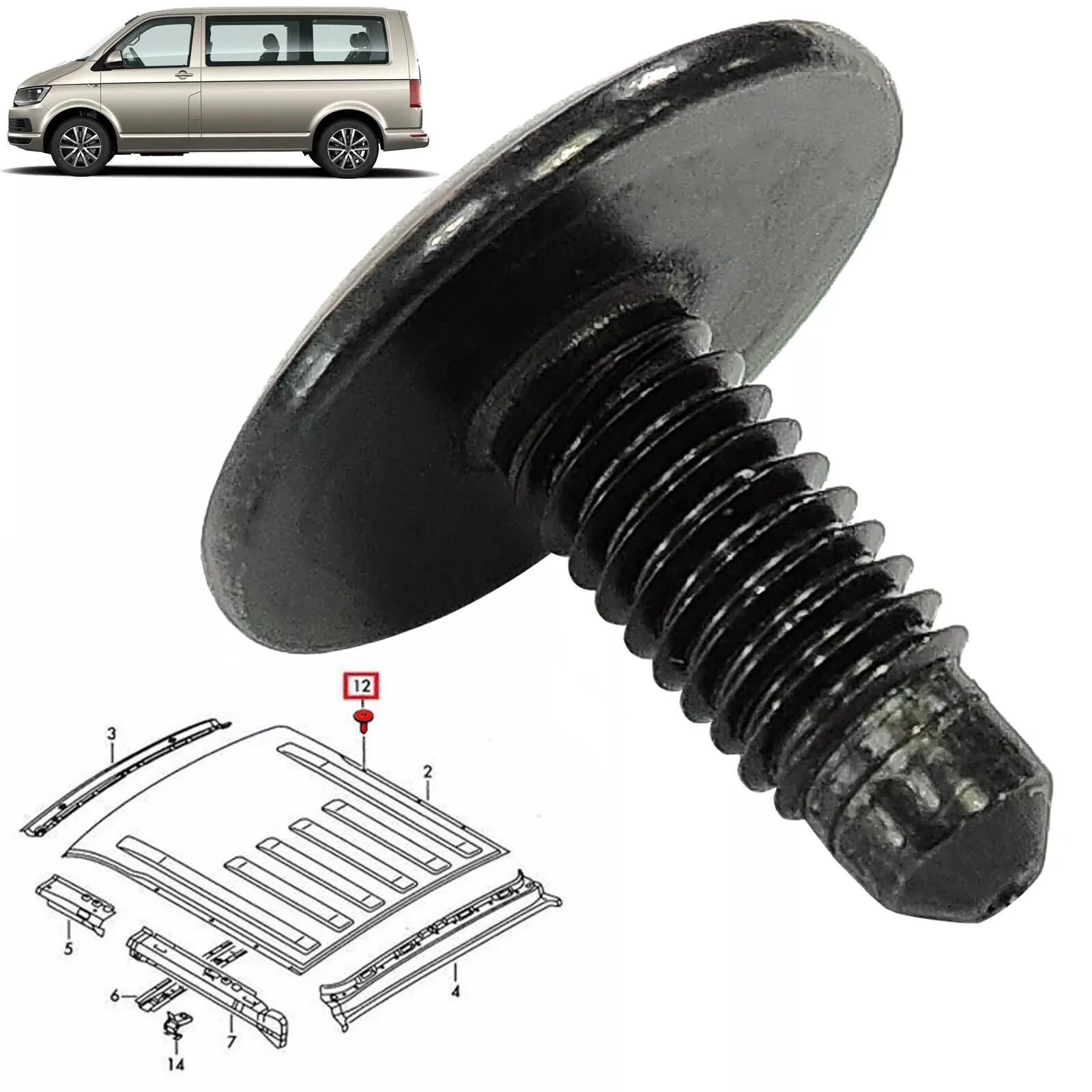 10pcs Roof Rack Holes Panel Blanking Screws Bolts Seal For VW Transporter T5 T6 T6.1 Roof Panel Rack Holes Blanking Screws Bolts