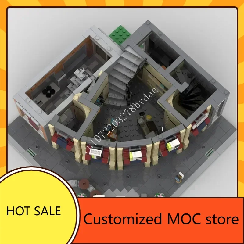 2691PCS 라운드 코너 테크-스토어 MOC 스트리트뷰 퍼즐 시티 아키텍처 창의적 DIY 조립 크리스마스 생일 선물 어린이용