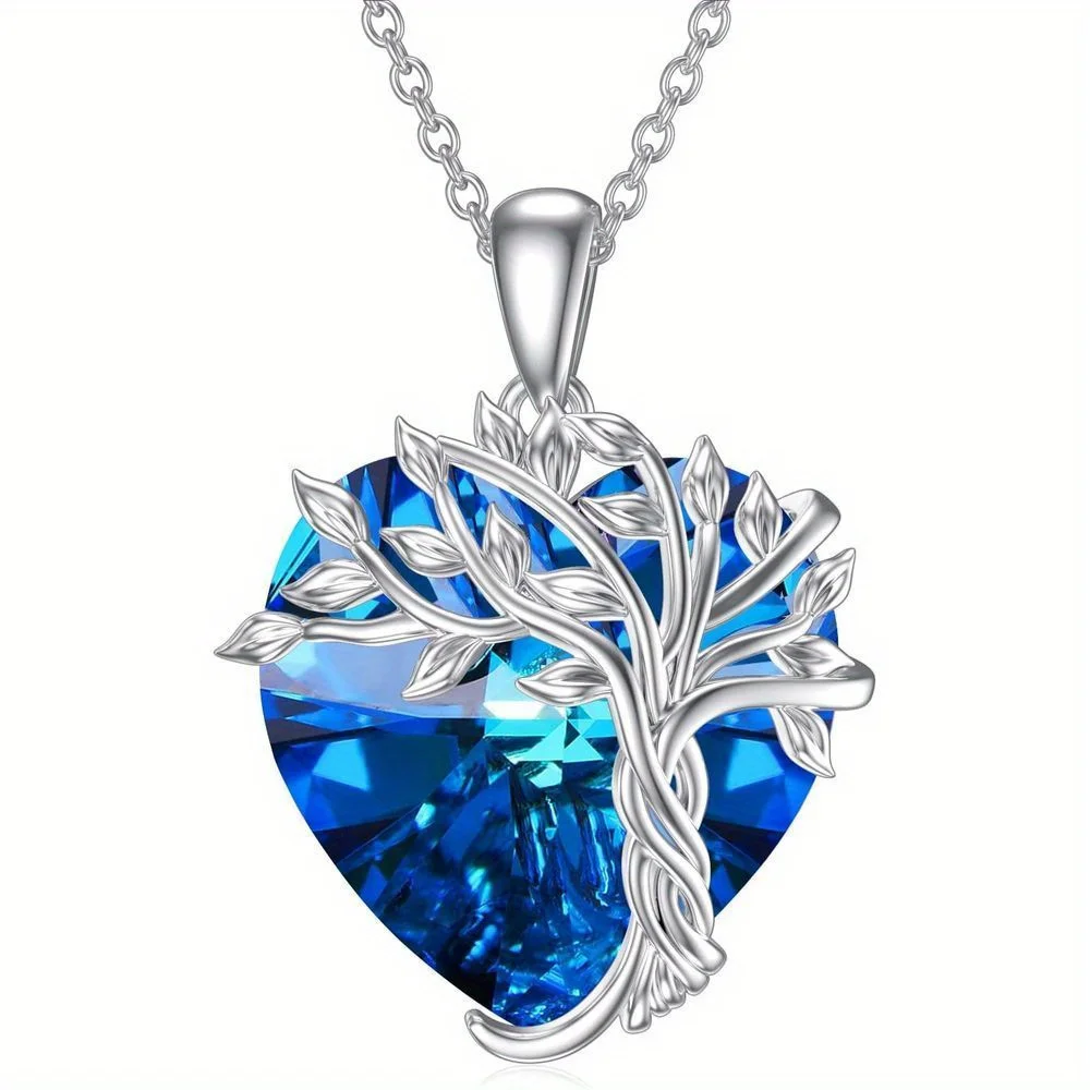 Tree Of Life Pendant NecklaceArtificial Crysta,Cool Party Jewelry,Christmas Halloween GiftValentine's Day Gift ForFamily Friends