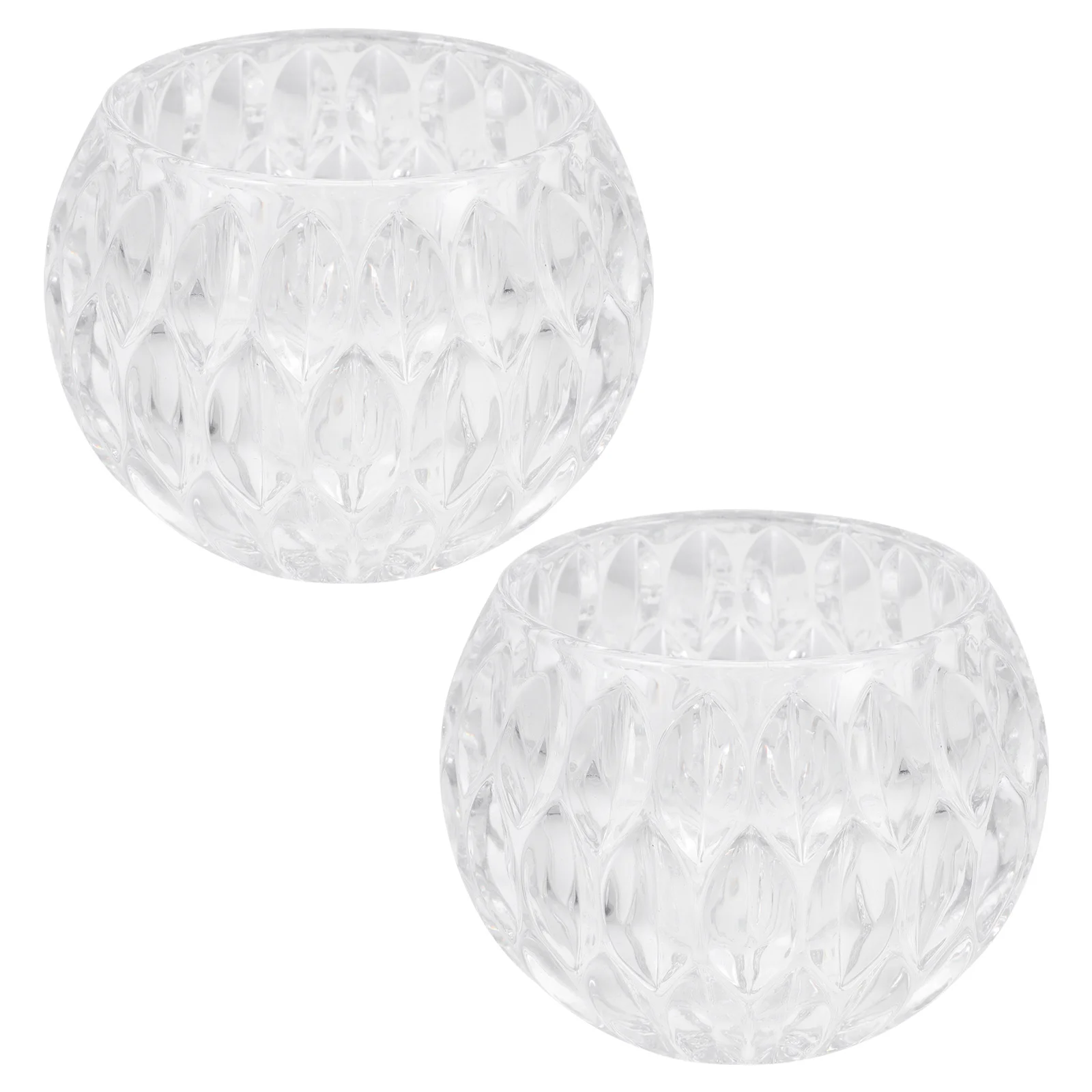

2Pcs Glass Holder Clear Transparent Design Delicate Romantic Tabletop Decor for Wedding Home Office Desktop Use Exquisite