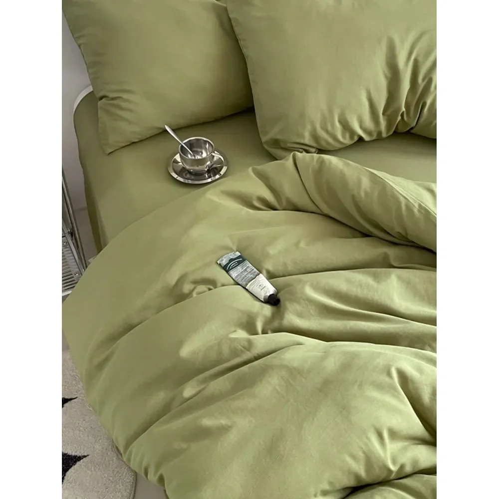 

Solid Color Polyester Soft Washed Duvet Cover Set