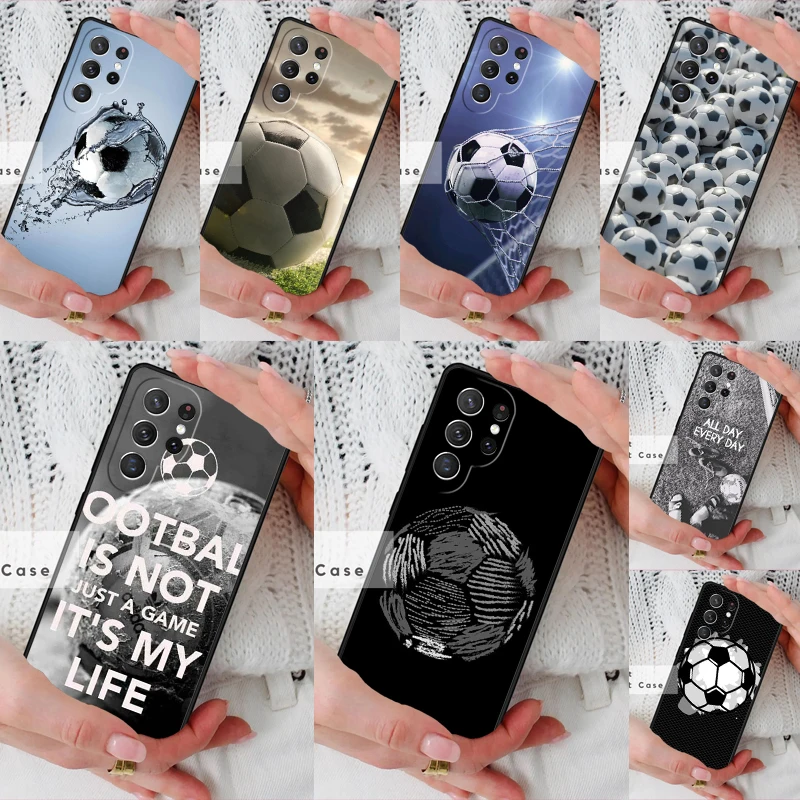 Football Soccer Ball Phone Cover Case for Samsung Galaxy S26 Ultra S20 FE Note 10 S24 S23 S21 S25 Plus S22