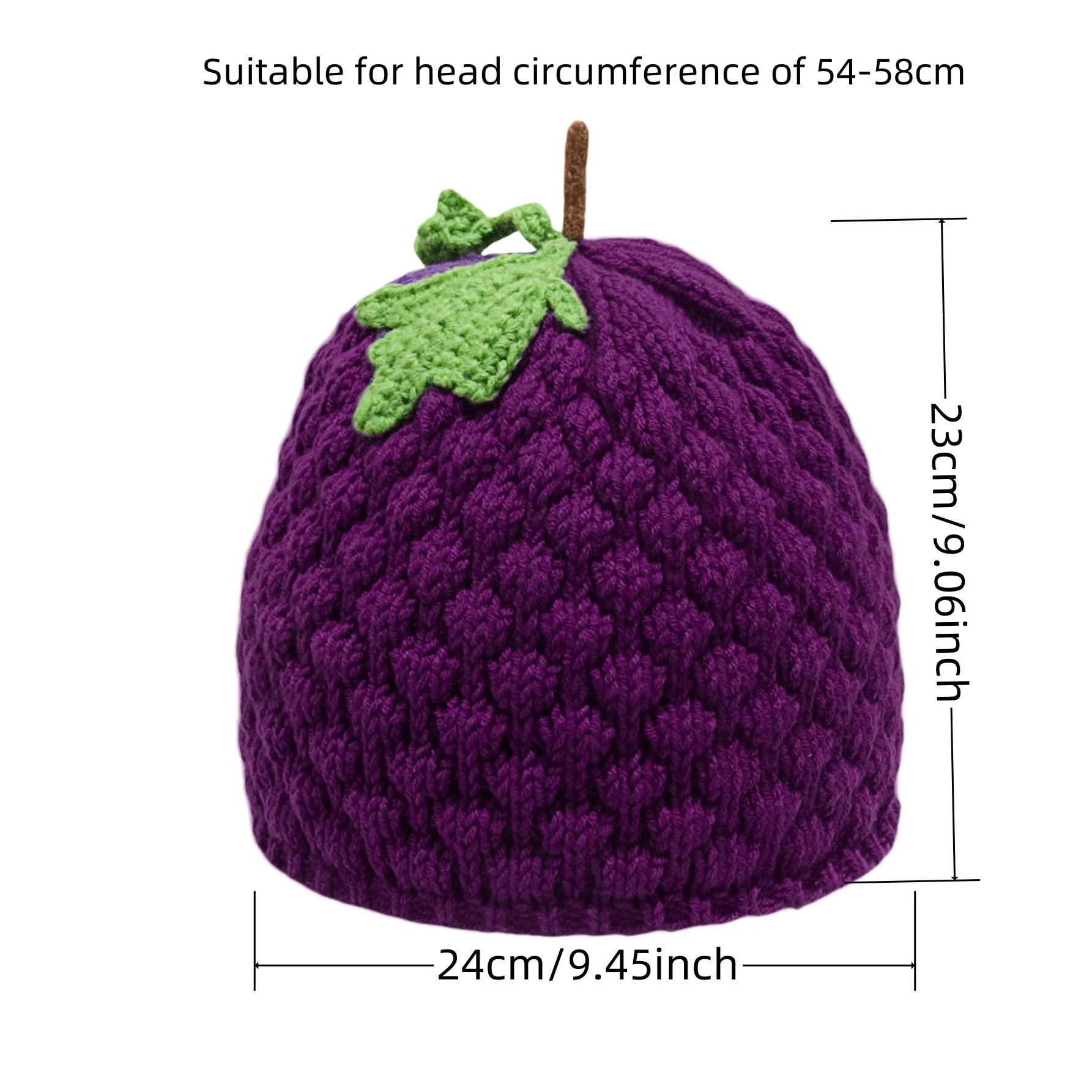 Women's Hand Knitted Fruit Hat Grape & Pineapple Cute Sweet Versatile Daily Beanie Beret