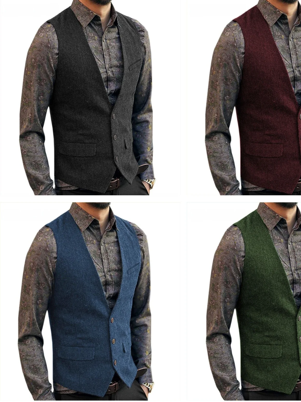 

Мужской деловой повседневный жилет в британском стиле для свадьбы, комфортный крой, идеальная посадка, всесезонный.