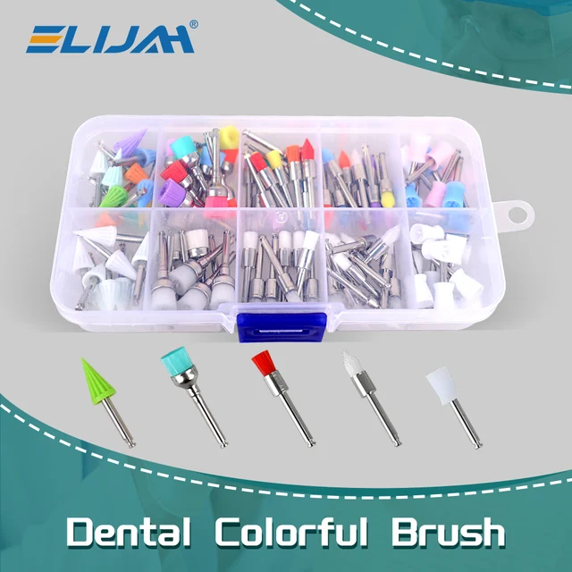 100 sztuk/pudło Dental Prophy Brushes Denspay Jednorazowe nici do polerowania Stożkowe szczotki Prophy Cup Prophylaxis Szczotka z nylonowym włosiem