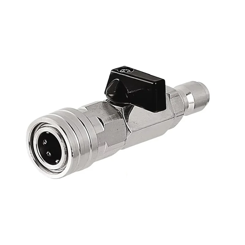 AT05-High Pressure Washer Ball Valve Kit With 1/4 Inch Quick Connect Plug For Power Car Wash Pump Hose Quick Fitting