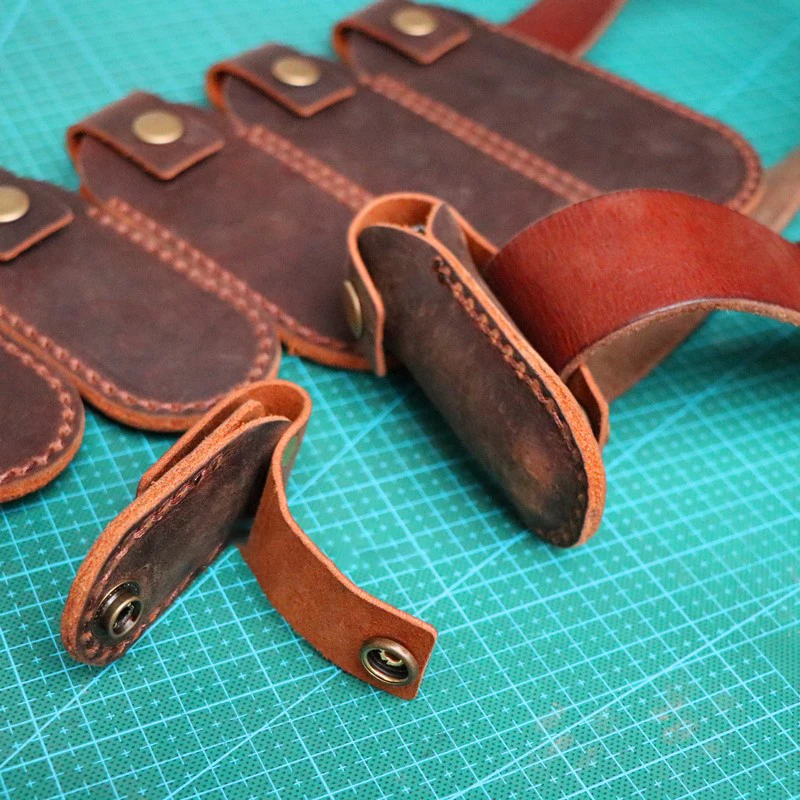 1pc 10 Sizes Top Layer Crazy Horse Leather Quick Brass Buckle Sheath Scabbard For Leatherman Pliers Tool Swiss Army Knives