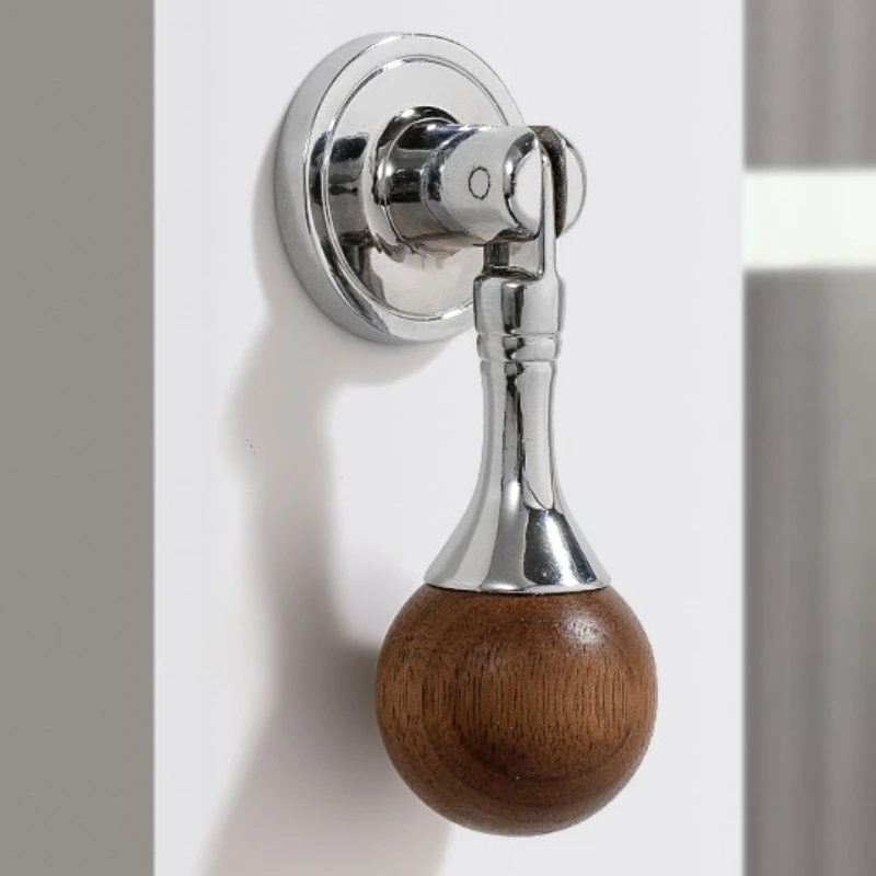 

WalnutWood Retro Style Handle Silver Cabinet Wardrobe Door Handle Brass Chromeplating Wardrobe Door Furniture Handles