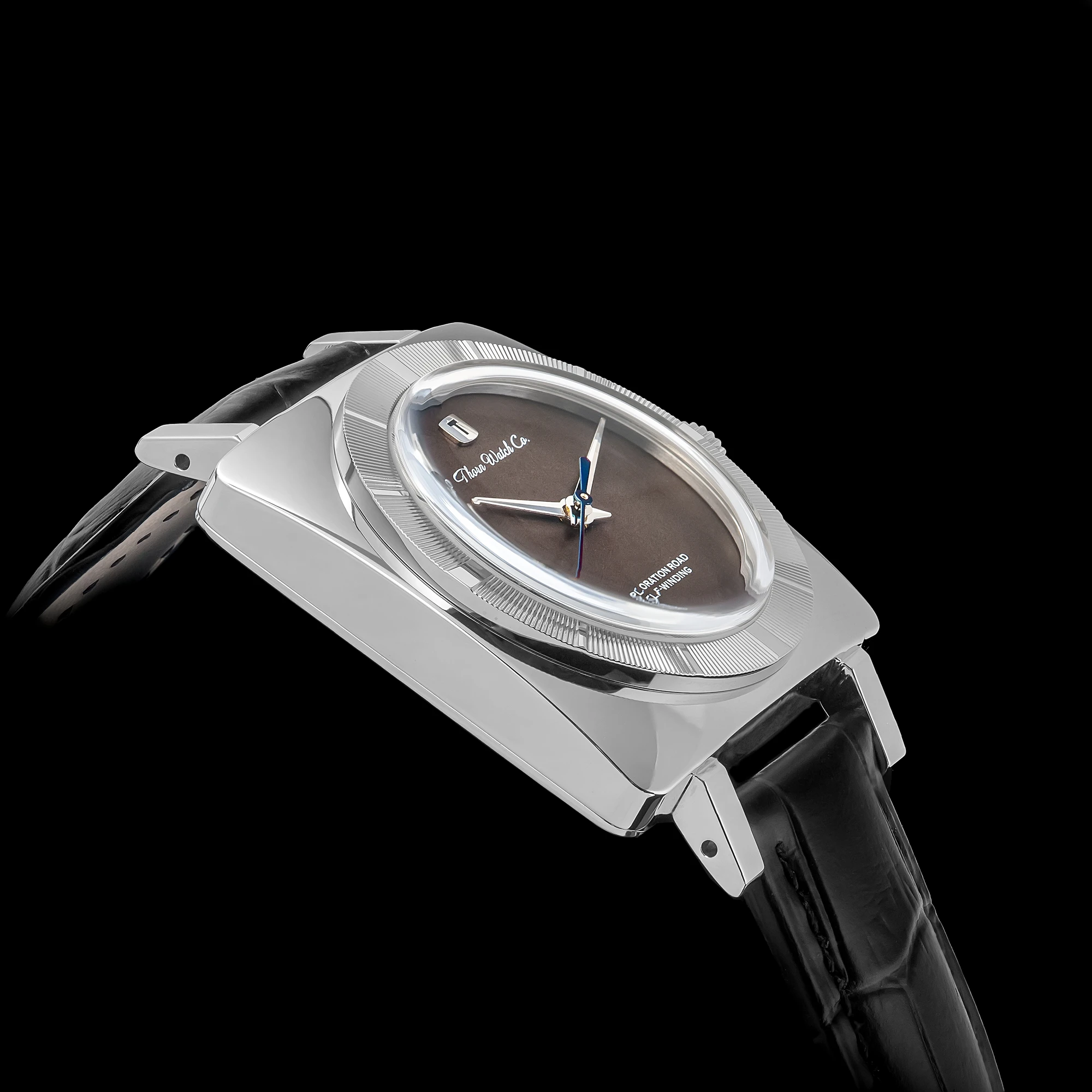 THORN Men Automatic Watch 34MM Square Mechanical Wristwatch Waterproof Bubble Sapphire Mirror PT5000