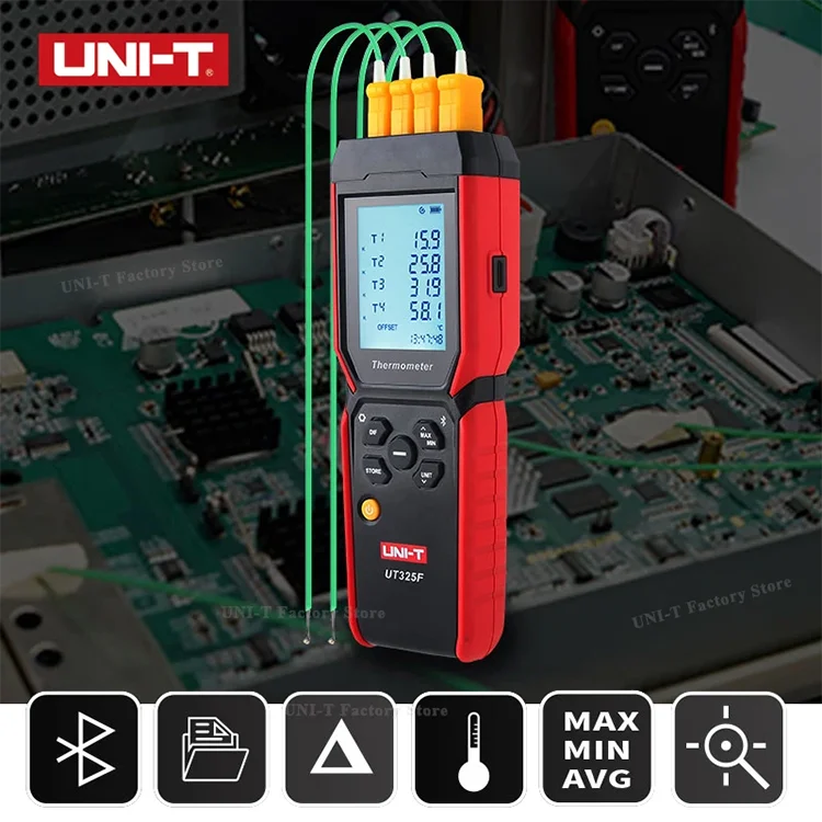 UNI-T UT325F Digital Thermometer 4 Channel Temperature Data Logger Contact measure Thermocouple Tester