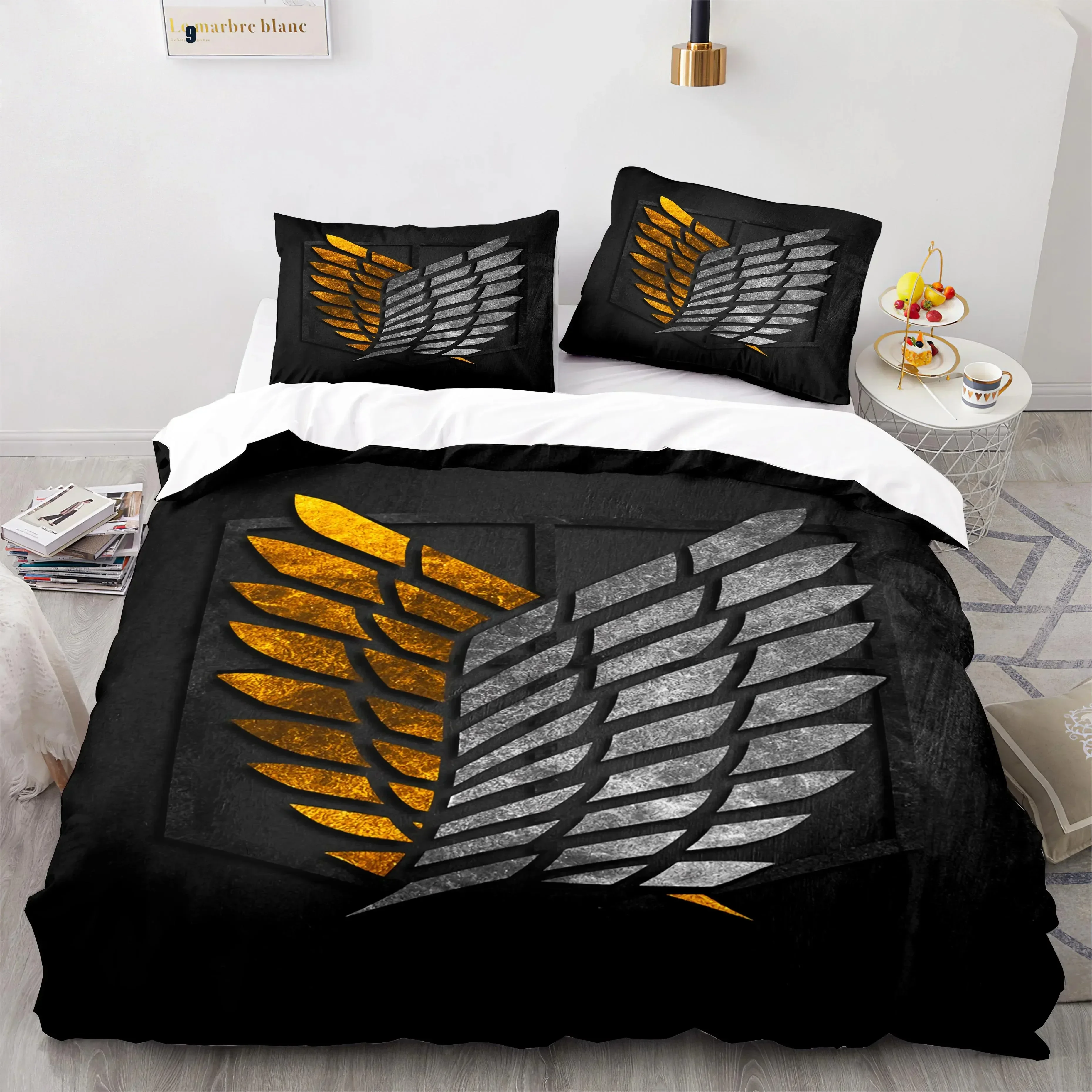 ชุดเครื่องนอนลายอนิเมะ Attack - Linen Duvet Cover บทวิจารณ์และราคา