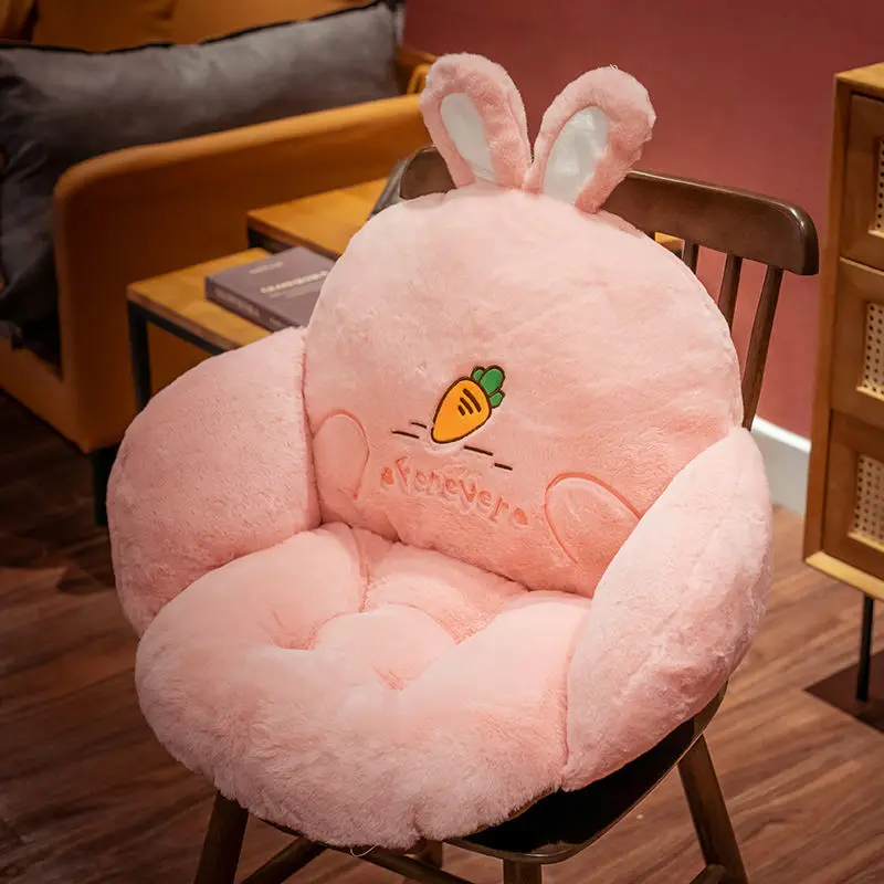 

Cartoon Animal Plush Office Chair Cushion Pink Non-slip Lumbar Support Chair Cushions Soft Comfortable Chair Pillows Student