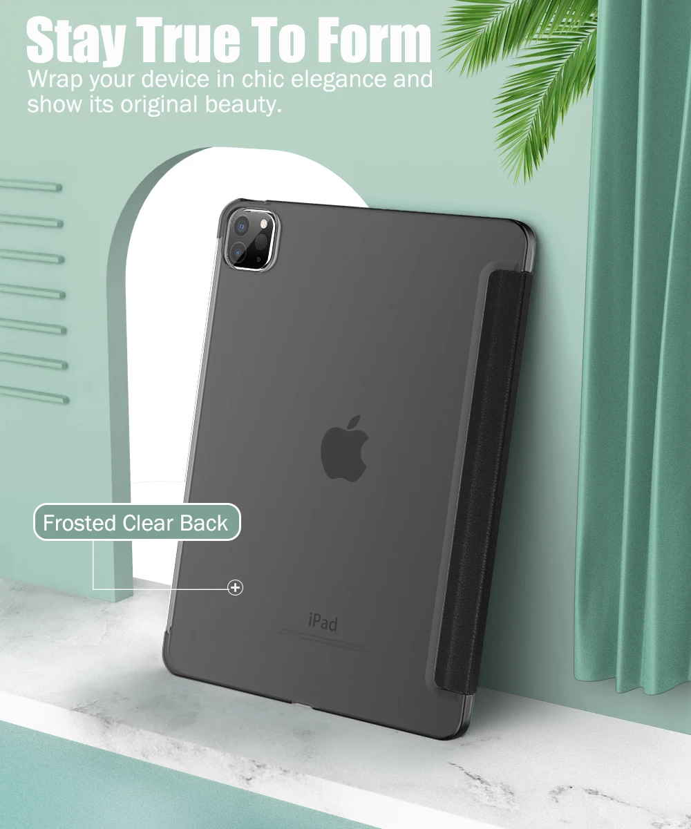 Case For iPad Pro 11 2020 2nd Generation[Support for Apple Pencil Charging] Slim Lightweight Translucent Shell Protective Cover