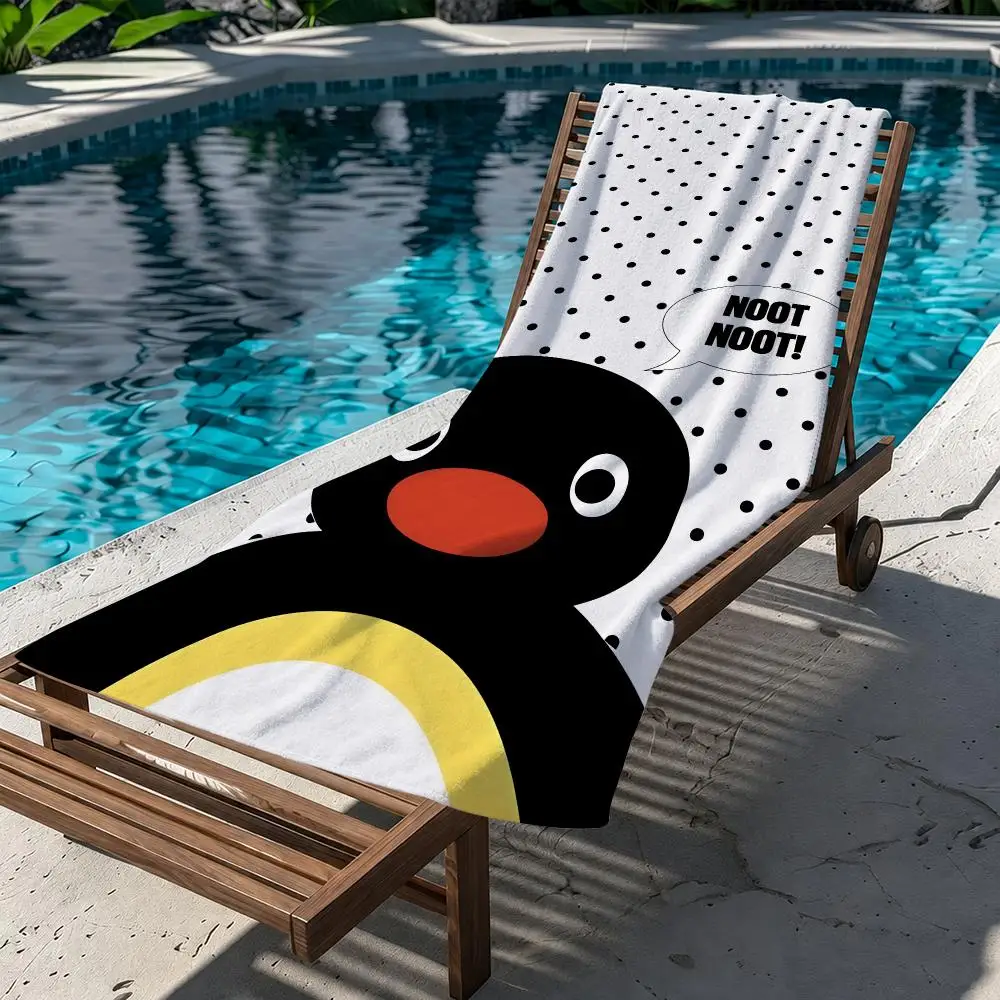 P-Penguin Pattern Towel Beach Towel Quick Dry Absorbent Bath Towel For Swimming Gym Camping Outdoor Sunbathing