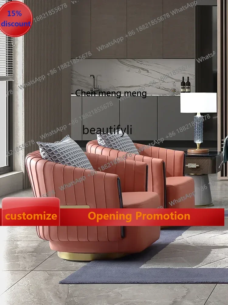 

B7304 ss Mivika Light Luxury Leather Casual Couch High Elastic Foam Sponge