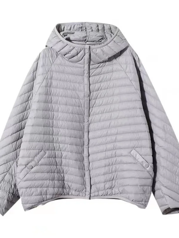 Cotone leggero e allentato da donna Jaet 2025 Collezione invernale Con cappuccio Or Capispalla versatile Coreano Sle Taglio dritto