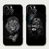 Lions Animal Case for iPhone 16 15Pro 12 13 14 11 Pro Max XR 7 8 SE XS MAX 12Mini 16 Plus 14Pro 13Pro Phone Cover Capa
