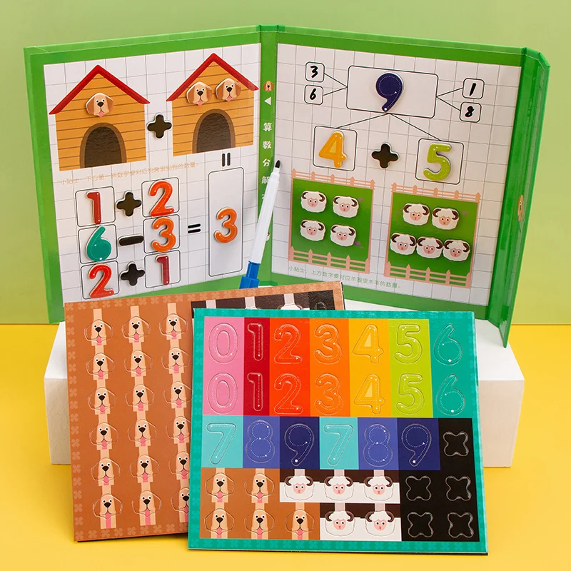 Montessori Education Children Toys for Kids Board Games Math Didactic Games From 2 To 4 Years Stimulate Magnetic Block