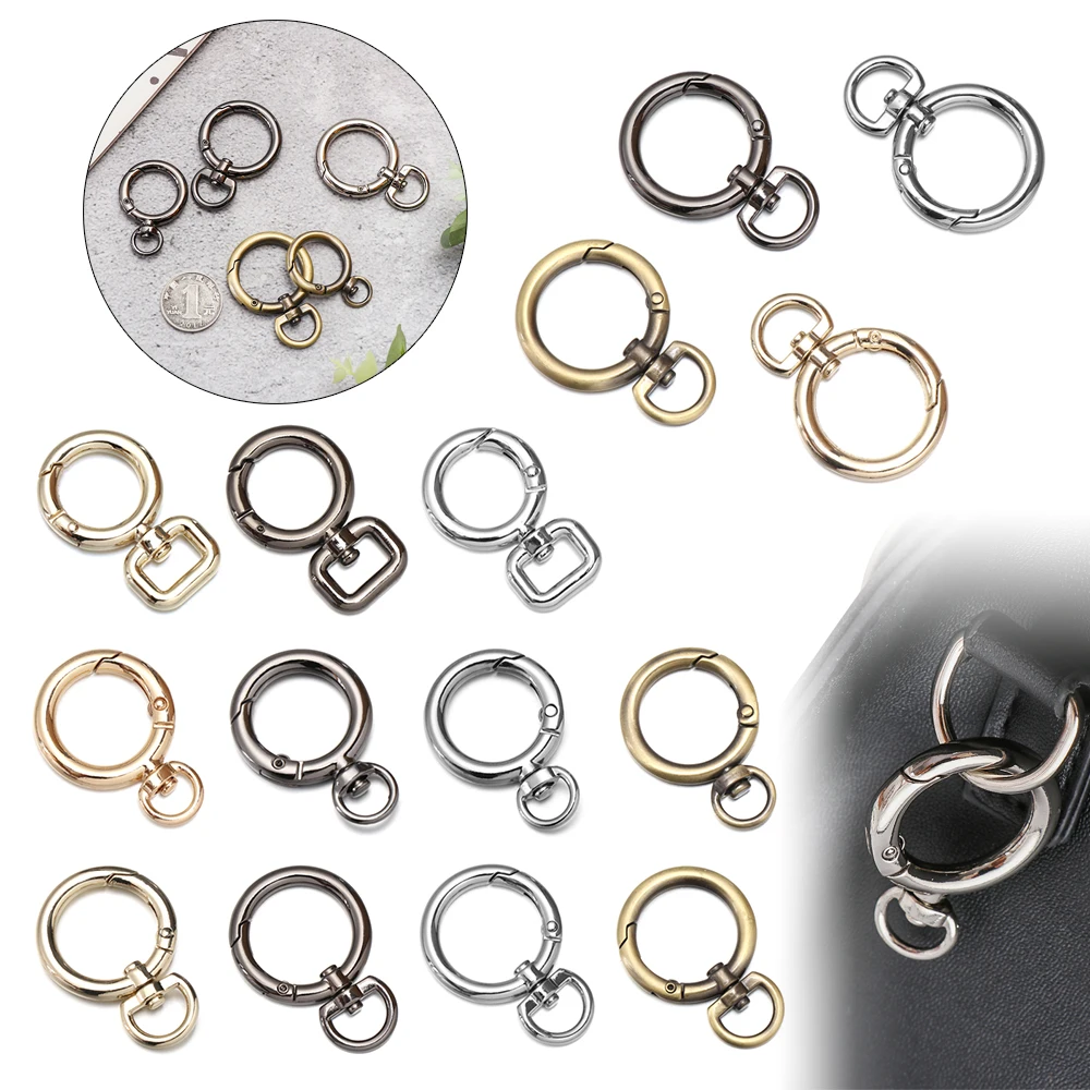 High quality Plated Gate Zinc Alloy Hooks Spring O-Ring Buckles Carabiner Purses Handbags Bag Belt Buckle Snap Clasp Clip