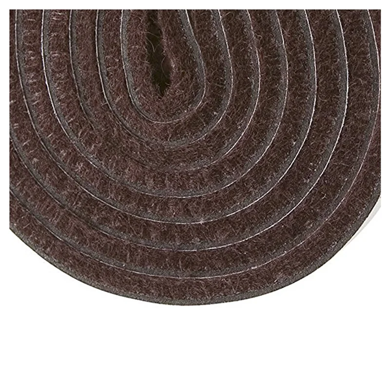 AT13 6X Self-Stick Heavy Duty Felt Strip Roll For Hard Surfaces (1/2 Inch X 60 Inch), Brown