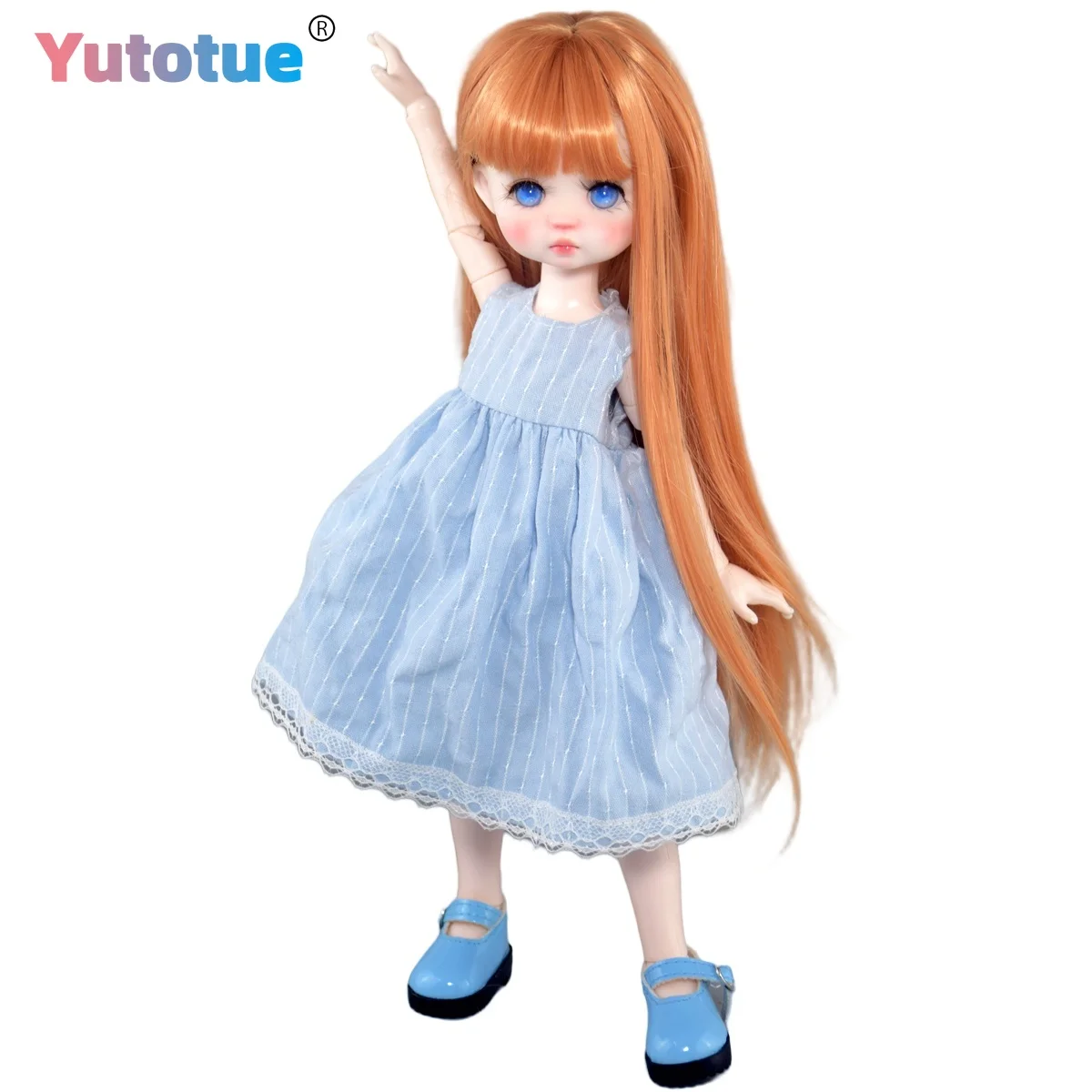 YUTOTUE 12 pollici di altezza carino occhi azzurri ragazza bambola con scarpe eleganti parrucche per capelli lisci set completo giocattolo BJD