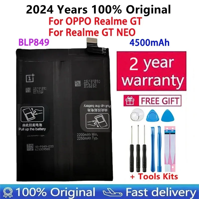 

100% Orginal New High Quality BLP849 4500mAh Battery For OPPO Realme GT / Realme GT NEO Mobile Phone Batteries Bateria