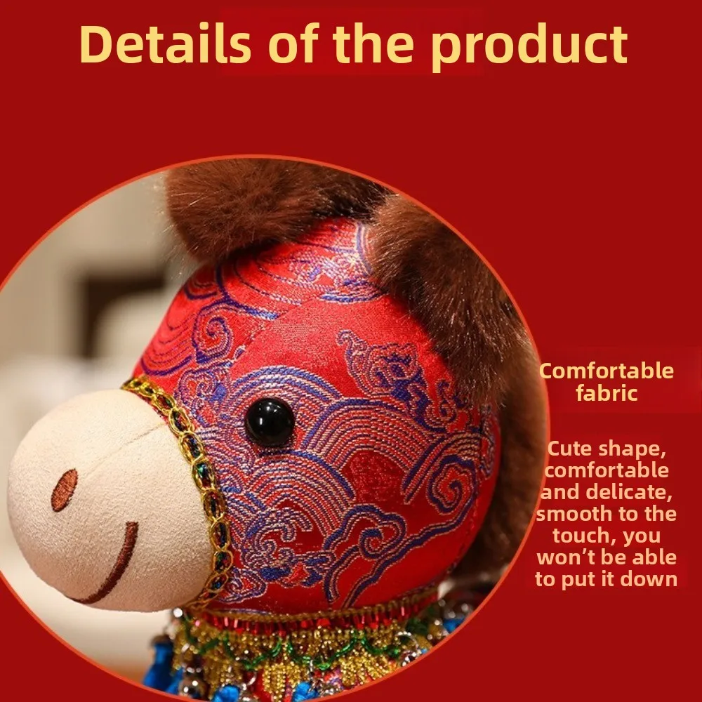 

New Horse Year of the Horse Soft Animal Pony Pendant Long Hair Cute Long-haired Pony Keychain Gift