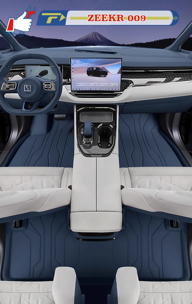 

Автомобильный коврик с левым рулем для ZEEKR 009 2024 7-местный автомобильный коврик для ног с полным наклоном, напольный коврик, водонепроницаемый