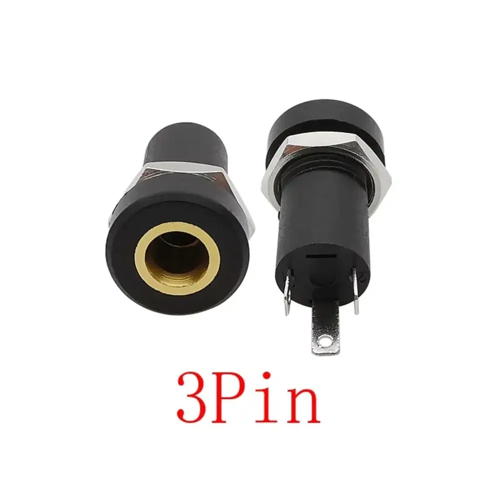 3.5 mm 3/4 Pin 3.5mm Audio Jack Socket 3/4 Pole Stereo PJ392A Connector With Nut Gold Plated 3.5 mm Headphone Female Socket