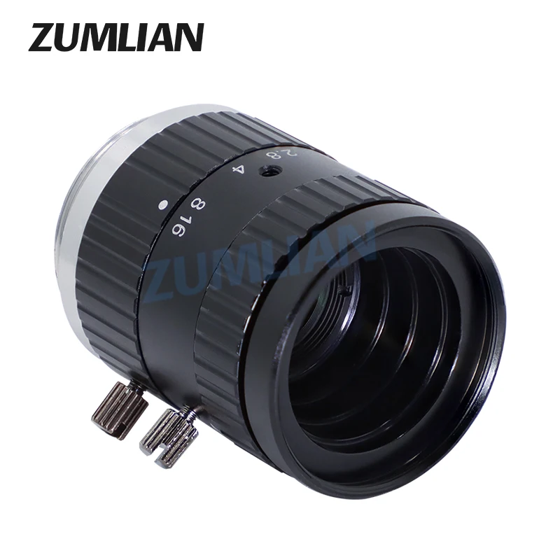 ZUMLIAN 25 مللي متر طول بؤري ثابت 6MP تشويه منخفض 2/3 بوصة C-Mount دليل القزحية F2.8 FA عدسة آلة رؤية كاميرا تلفزيونات الدوائر المغلقة Lente