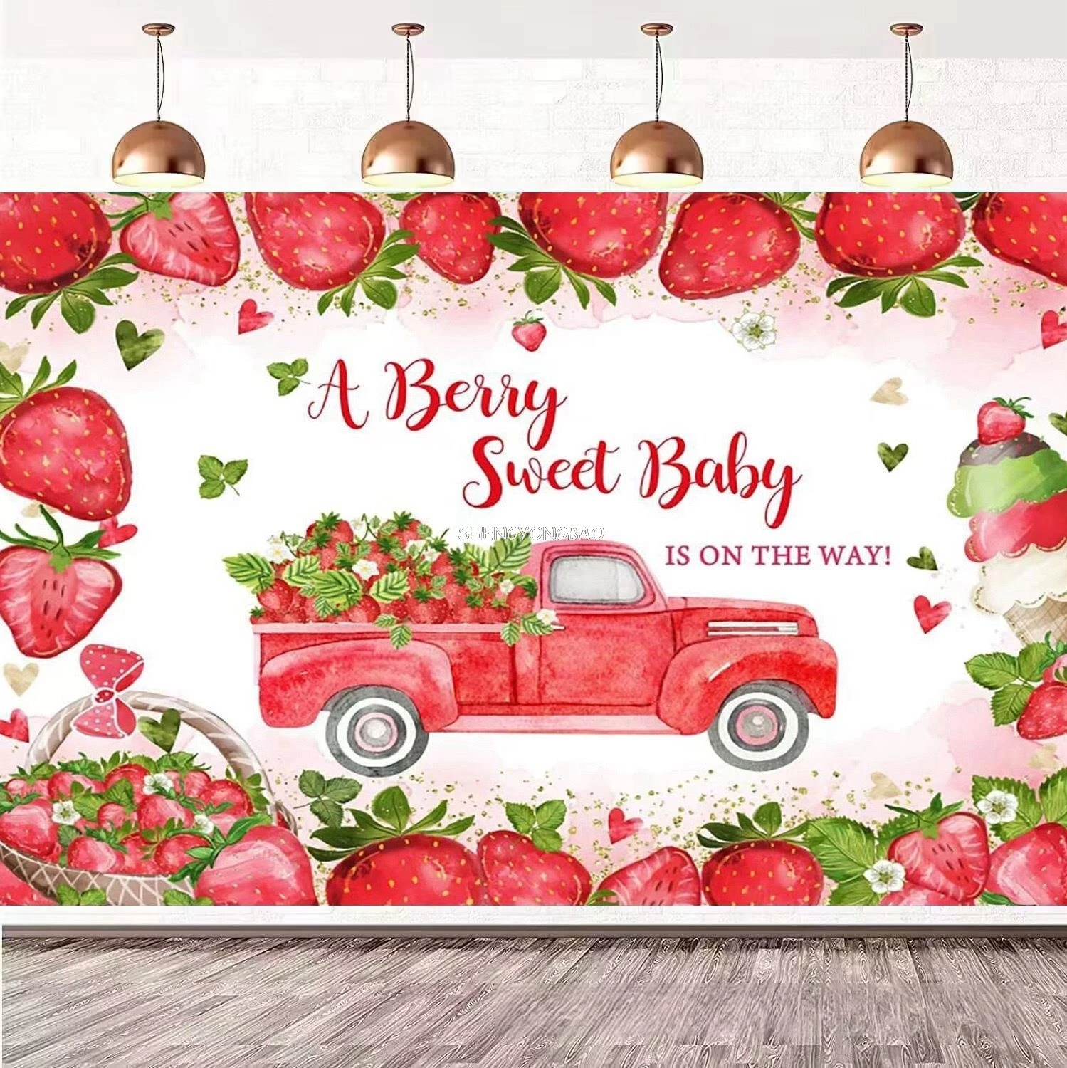 Фон для фотосъемки клубника и арбуз Сладкий День Рождения новорожденные дети Душ девочки фотостудия фон