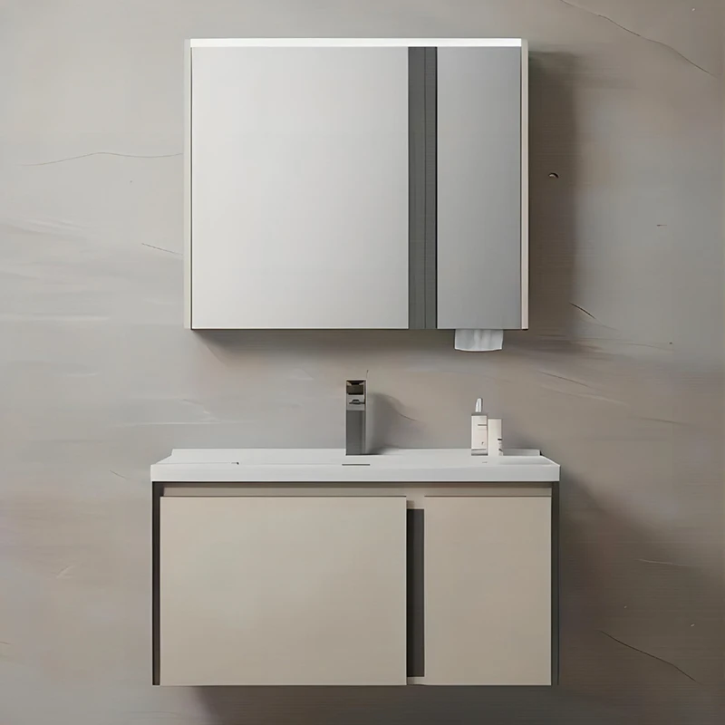 New Trends Bathroom Storage Mirror Cabinets Wall Mounted LED Mirror Cabinet Waterproof Solid Wood Bathroom Vanities