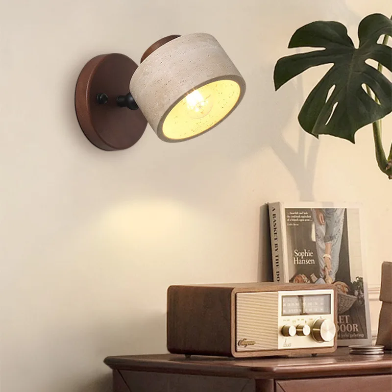 

Япония ваби стиль желтый травертин светоизлучающий диод настенный светильник винтажный спальня прикроватная тумбочка для проживания в семье кабинет поворотный переключатель