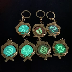 لعبة أنيمي Genshin Impact Vision Keychain 7 عناصر أسلحة عين الله الأصلية لعبة مضيئة لطيف حقيبة سلسلة المفاتيح قلادة ساخنة أفضل 8 سلسلة مفاتيح Genshin Impact مبيعا - رقم 4