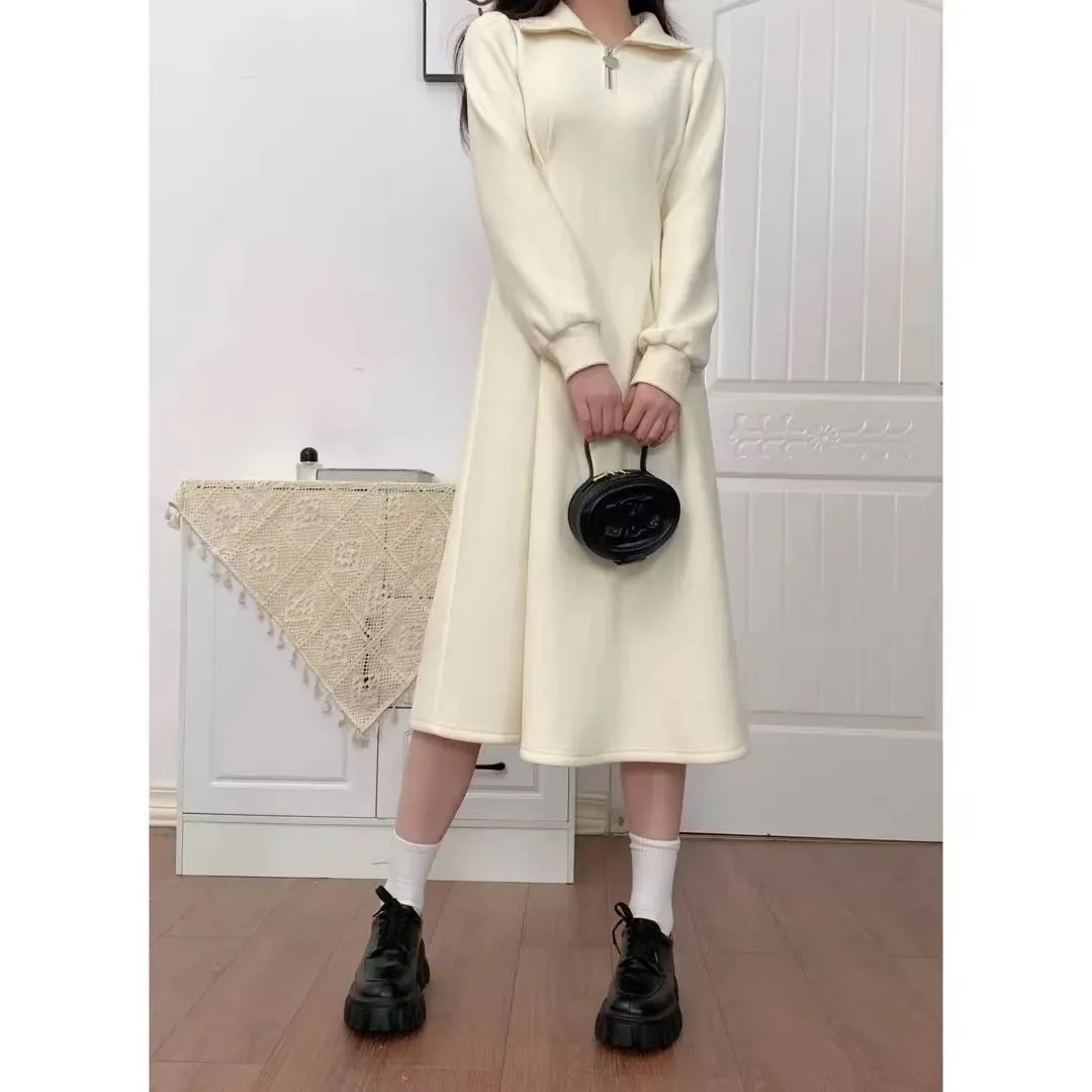 Kleider Damenkleid für Mädchen, Herbst, Samt, Patchwork, bestickt, Stehkragen, Bund, langärmelig, künstlerisch, exquisiter Empfang