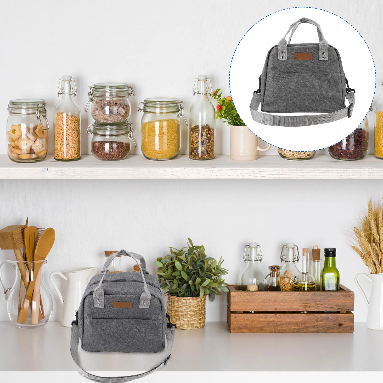 

Insulated Bento Bag Large Capacity Lightweight Portable Reusable Lunch Container Easy Clean Anti Aging High Bar