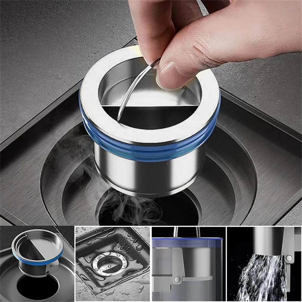 2 Pack Brass Floor Drain Sewer Core Anti Slip Design Rapid Drainage Backflow Preventer Core Odor Proof Anti Odor