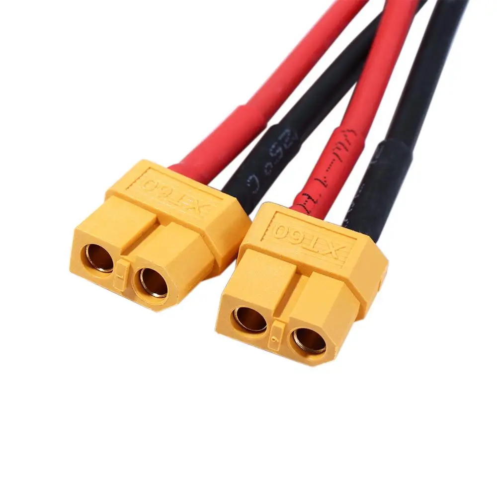 One Male to Two Female Dual Extension XT60 Female Power Cable Connector Wire Parallel Battery Cable Battery Connector Cable