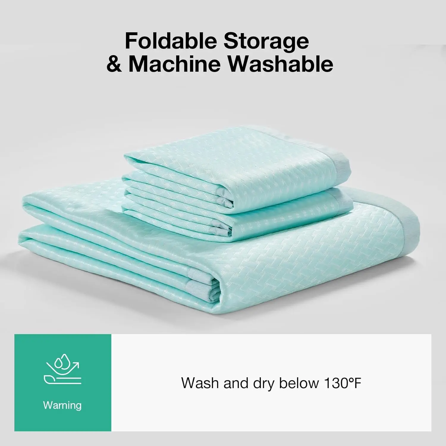 وسادة مرتبة كوين كولينج مع كيس وسادة، جزء علوي صيفي مسامي للأسرّة مقاس 8-21 بوصة، قابل للغسل وخفيف الوزن باللون الأزرق