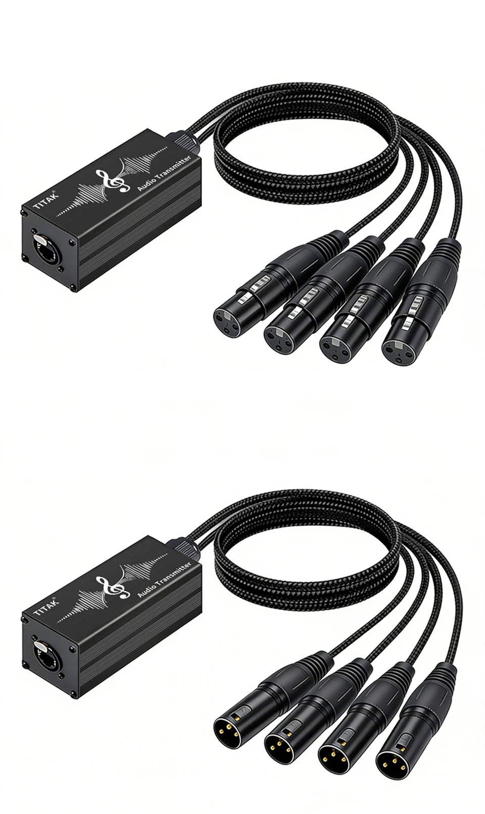 TITAK 4-Kanal 3-Pin XLR Snake Multi-Netzwerk-Extender über Cat6-Kabel für Bühnenbeleuchtung, Aufnahmestudios, Audio-DMX-Übertragung – Detail 3