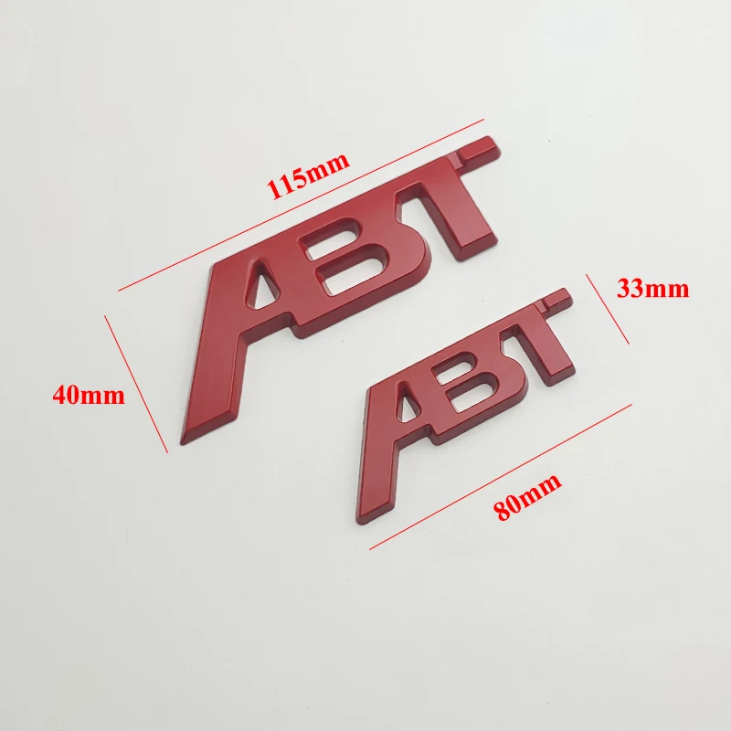 3d Metal ABT Logo Letters Car Front Emblem Badge For A5 A7 A1 SQ5 TT RS6 RS3 Q7 Q5 Q8 A3 7 ABT Sticker Accessories