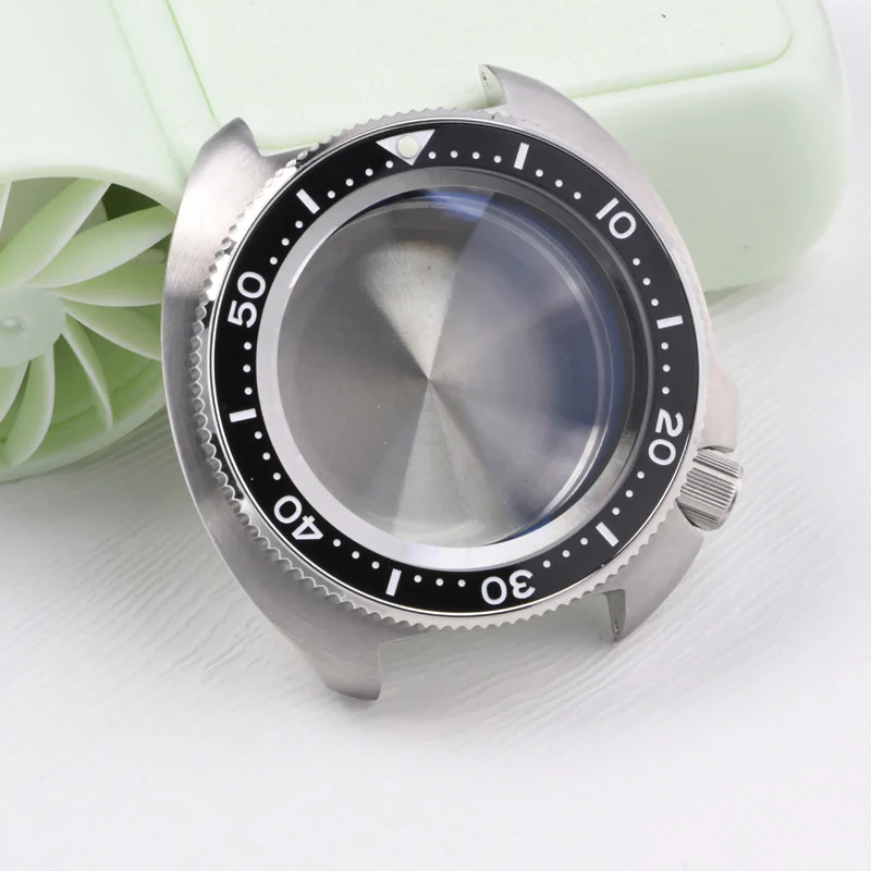 

6105 Корпус для часов из ушковой стали, 44 мм, светящееся сапфировое стекло, корпус для часов для дайвинга для NH35/NH36, аксессуары для часов с автоматическим механизмом