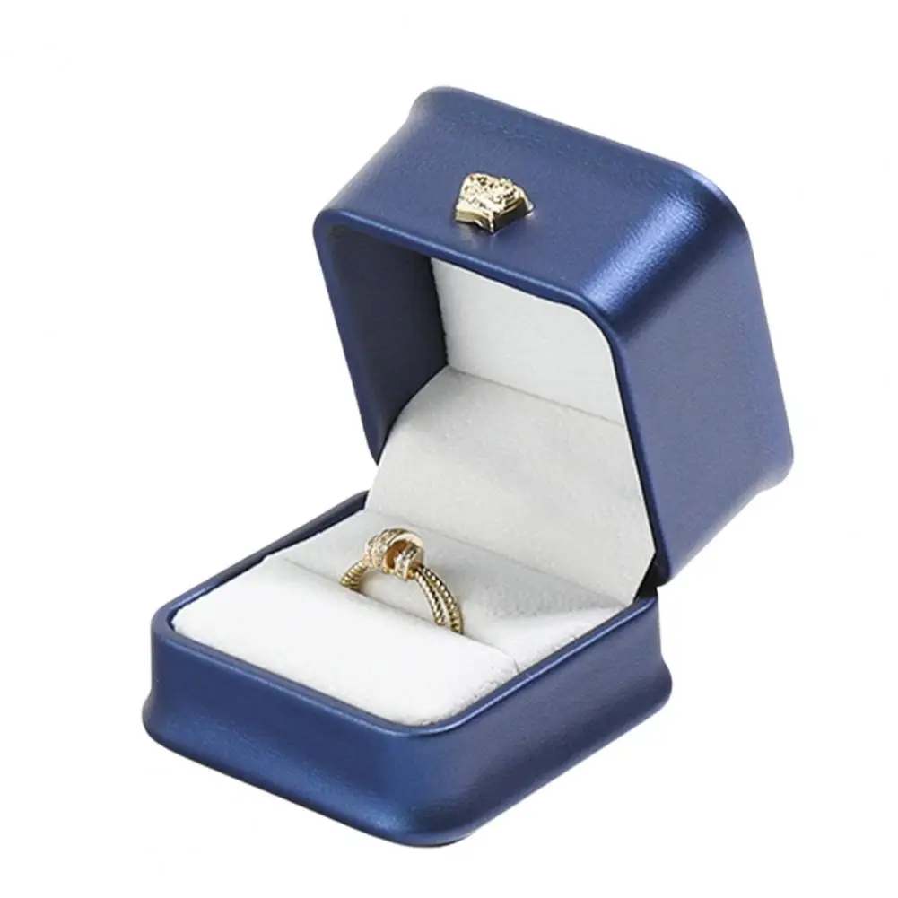 Estuche de almacenamiento portátil, organizador de joyas compacto a prueba de arañazos, caja de anillos con forro de terciopelo suave para