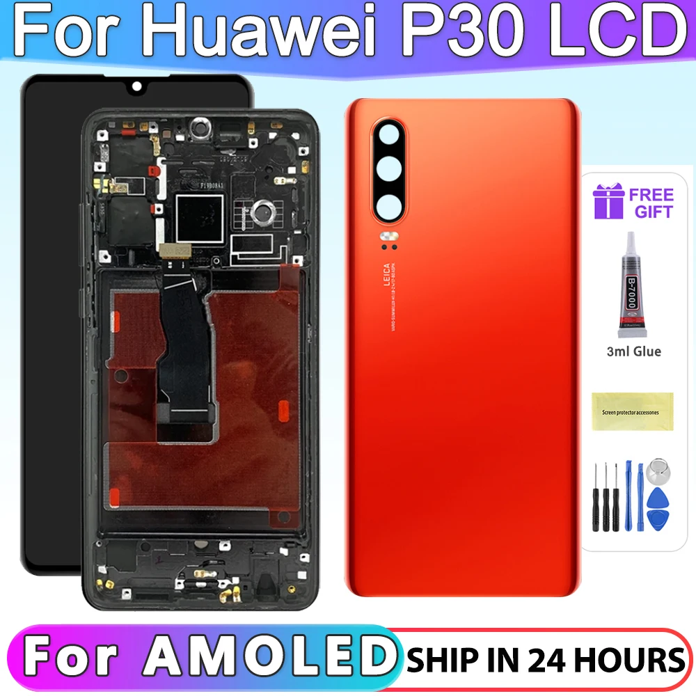 High quality P30 LCD Screen For Huawei P30 LCD ELE-L04 ELE-L29 ELE-L09 Touch Display Screen Replacement Digitizer Parts Assembly