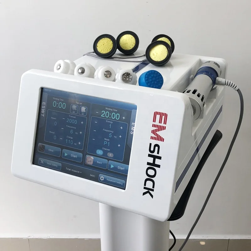 Professional 30HZ 10.4 inch 2 in 1 EMS physical therapy relieve pain shockwave  machine