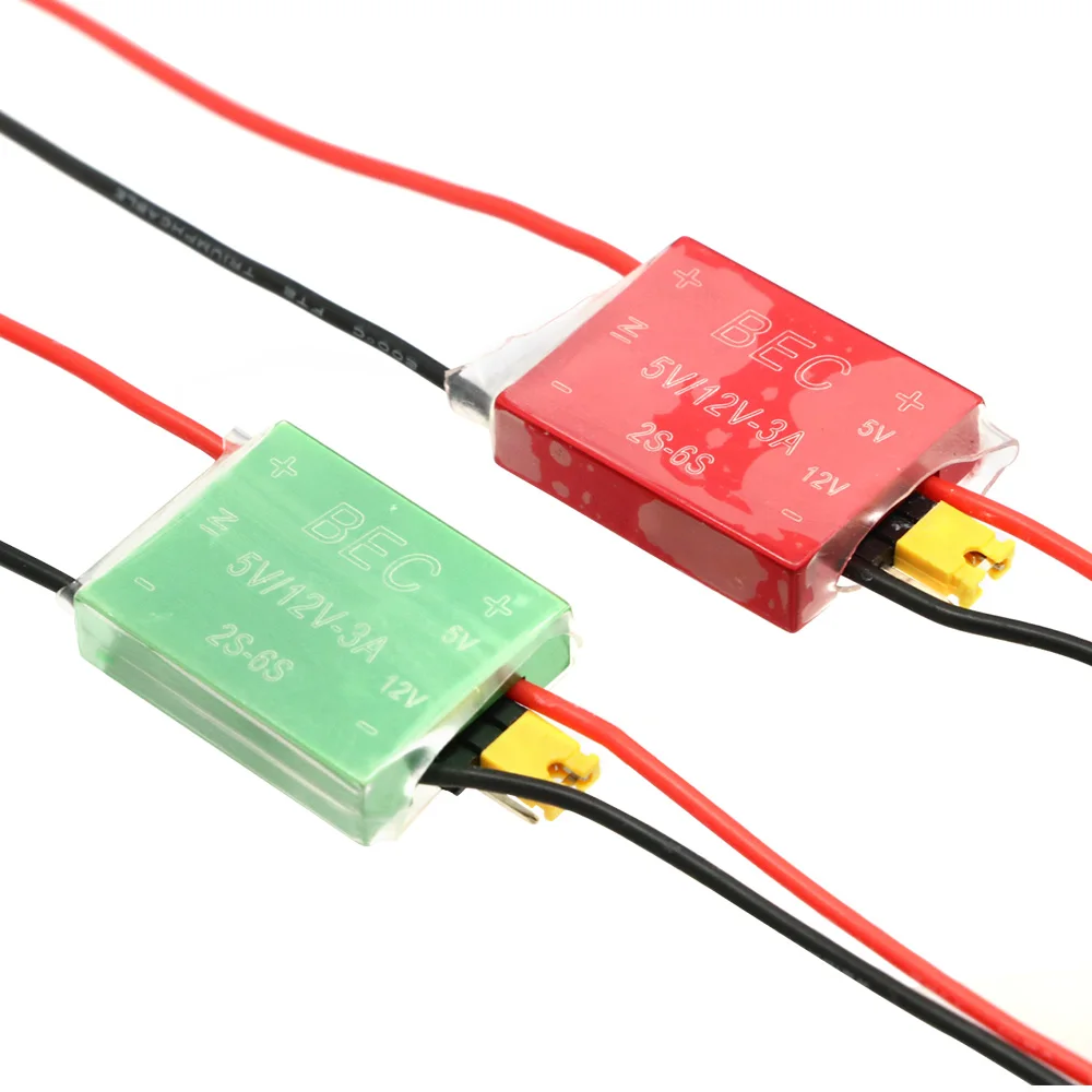 RC 5V / 12V 2S~6S RC UBEC 5V 3A Lowest RF Noise BEC Full Shielding Antijamming Switching Regulator For FPV Airplane