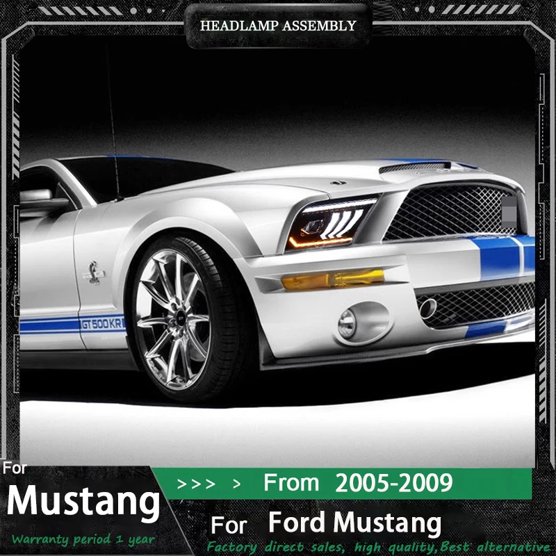 

Car Lamp For Ford Mustang 2005-2009 Front Light Full LED Turn Signal DRL Headlight HID Dynamic Refit Auto Tools Accessories